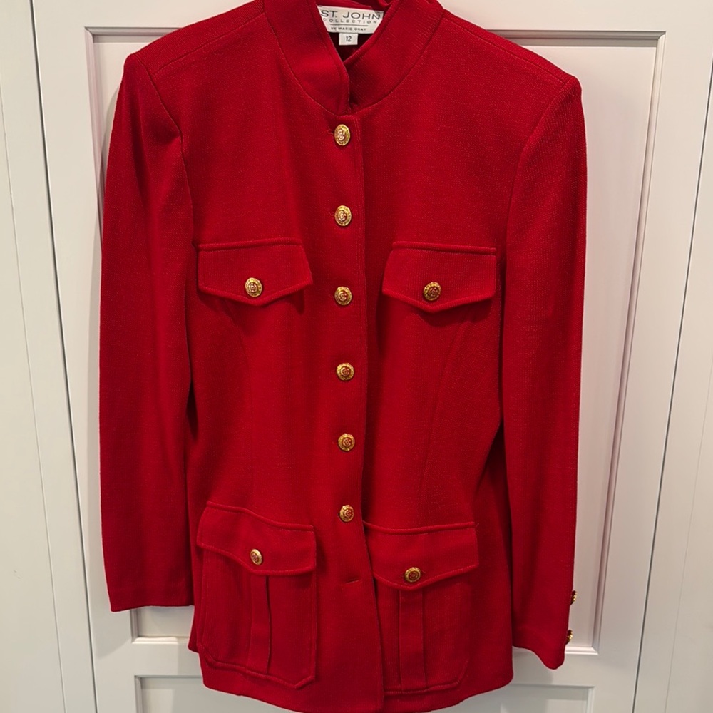 St. John Red Gold Tailored Blazer